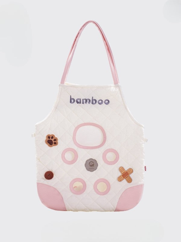 White&Pink Cut-out Design Crossbody Bag