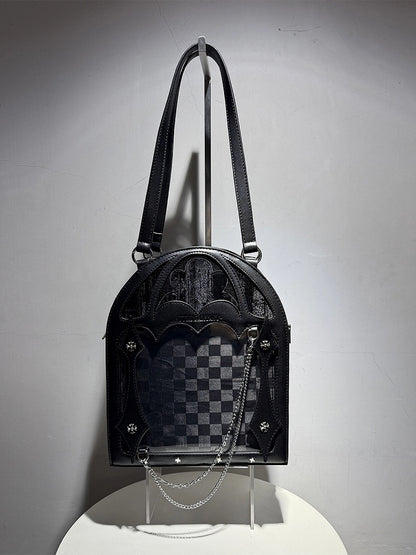 Black Gothic Cage Small Capacity Crossbody - Dark Elegant Ita Shoulder Bag