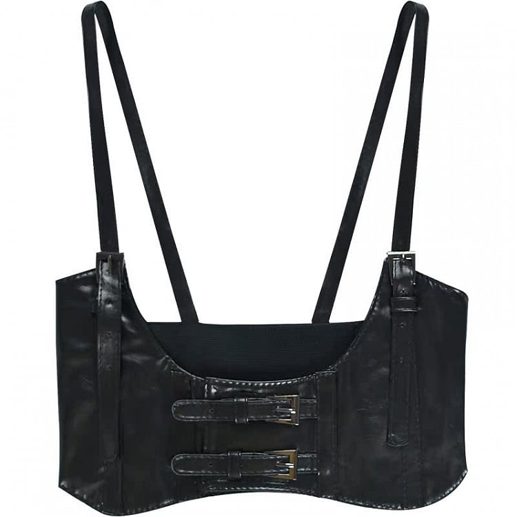 2 Options Black PU Buckle Corset Belt
