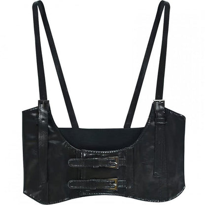 2 Options Black PU Buckle Corset Belt