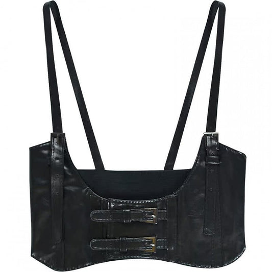 2 Options Black PU Buckle Corset Belt