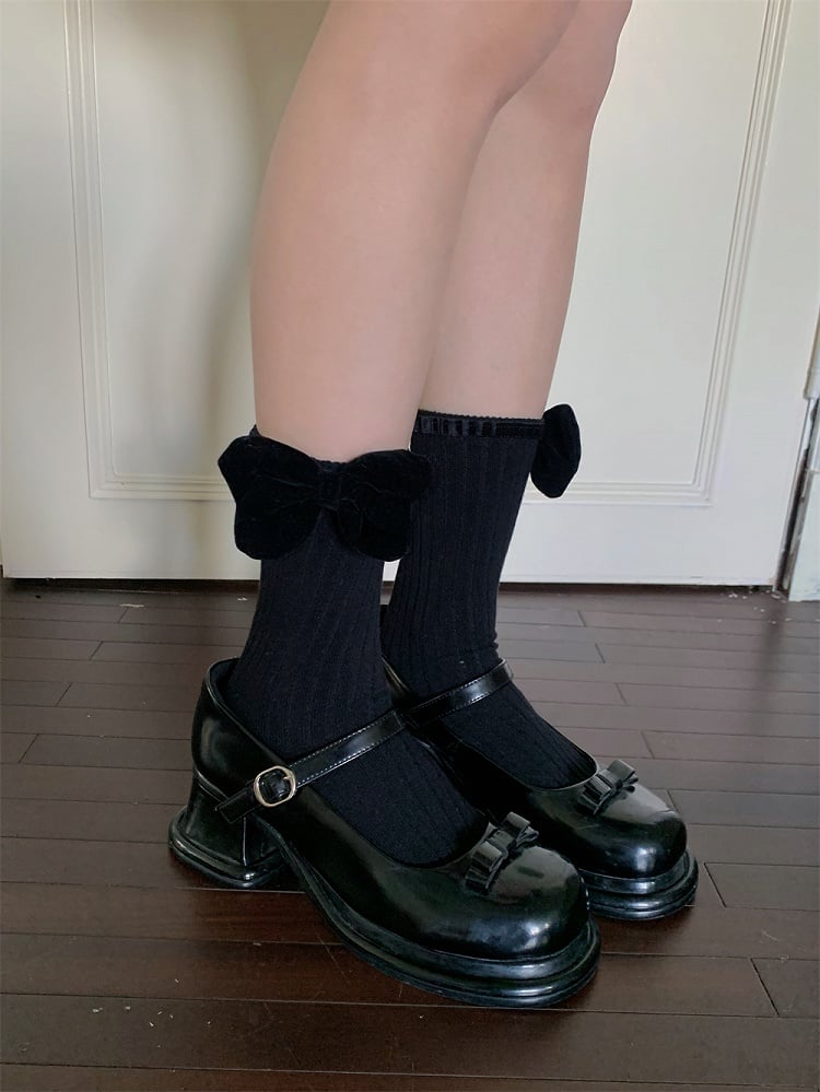 3 Color Options Bowknot Detail Ankle Socks