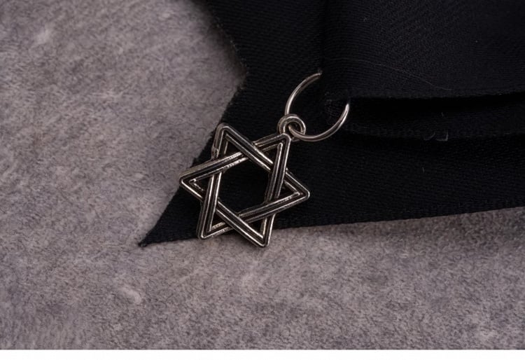 Hexagram Charm Pink Bat Wings Black Gothic Skull Bowknot Hairclips