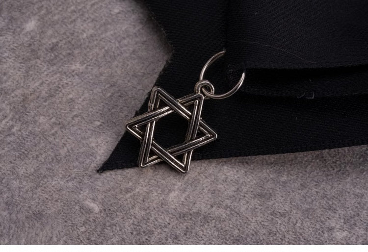 Hexagram Charm Pink Bat Wings Black Gothic Skull Bowknot Hairclips