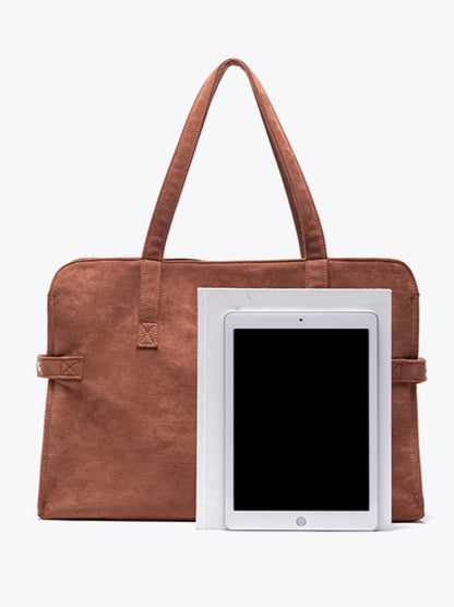 Minimalist Grey One-Shoulder Tote Bag With Zipper Closure