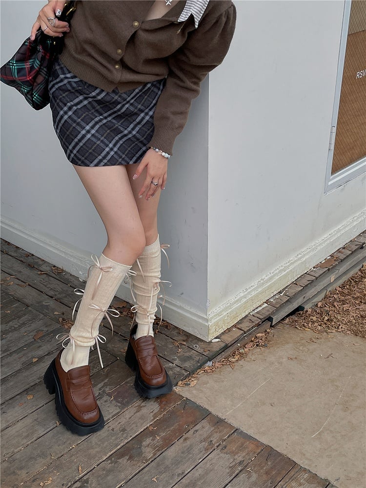 6 Color Options Balletcore Bowknot Ribbon Stockings