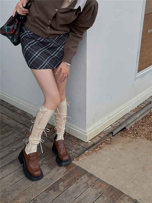 6 Color Options Balletcore Bowknot Ribbon Stockings