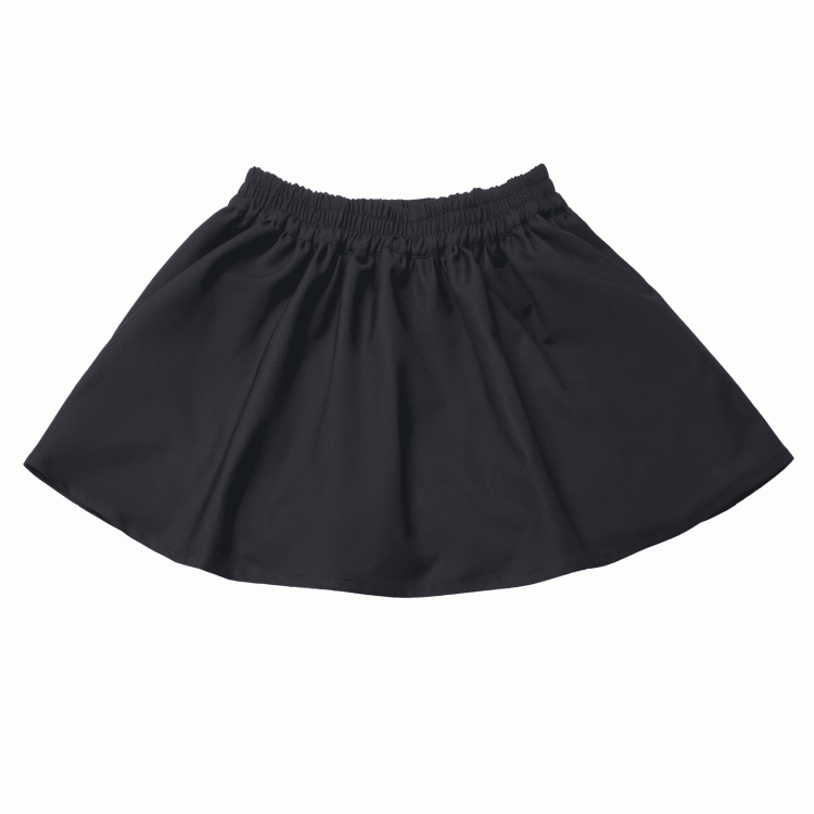 Black Elastic Waist Skirt