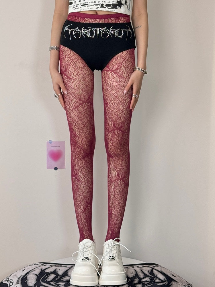 7 Color Options Y2K Butterfly Hollow-out Design Tights