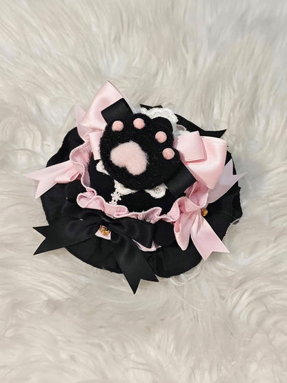 Sweet Bows and Pompoms Decorated Mini Hat