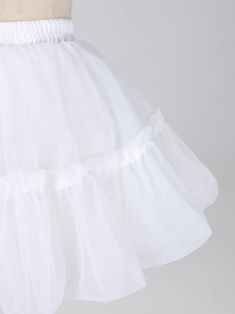 White 37cm Puffy Petticoat with Bloomers Lining