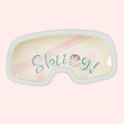 Macaroon Star Print Backpack Ita Bag With Goggles-Shaped Ita Bag