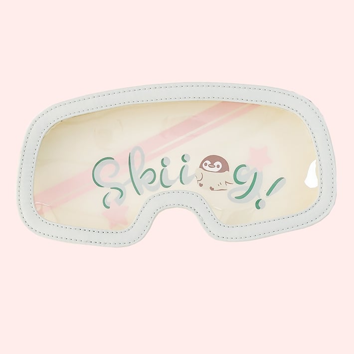 Macaroon Star Print Backpack Ita Bag With Goggles-Shaped Ita Bag