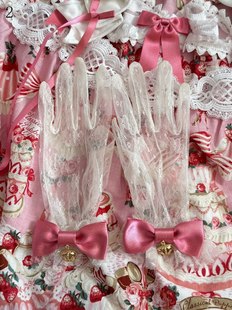 16 Options Crown/Heart Charm Bowknot Lace Gloves