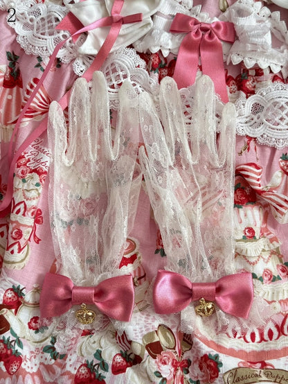 16 Options Crown/Heart Charm Bowknot Lace Gloves