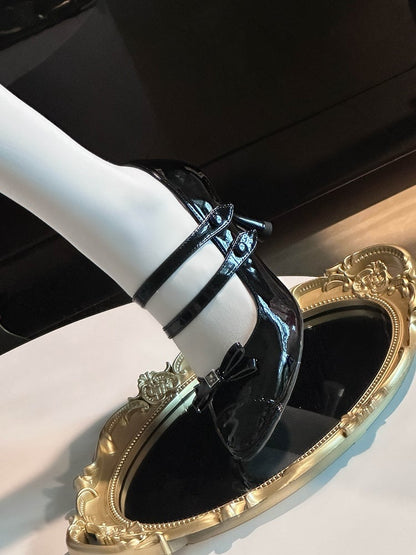 Dark Chocolate Black Bow at Top Sweet Lolita High Heels