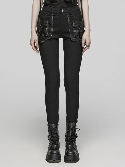 Black Punk 3D Pocket Trousers
