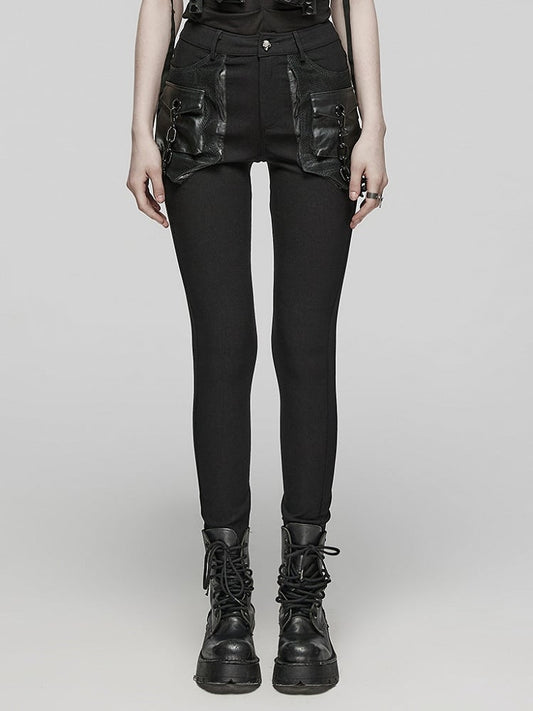 Black Punk 3D Pocket Trousers