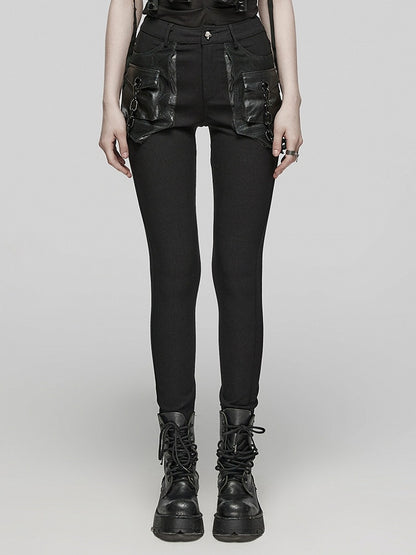 Black Punk 3D Pocket Trousers