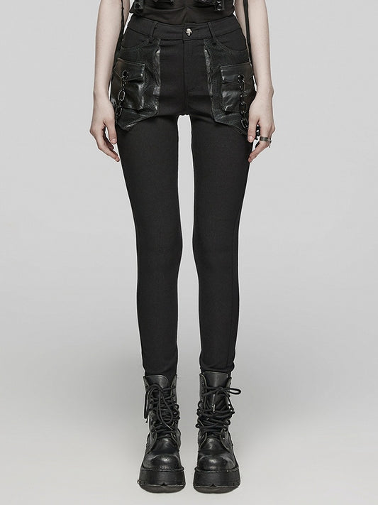 Black Punk 3D Pocket Trousers