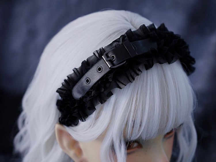 Handmade Side Buckle Black Ruffled KC