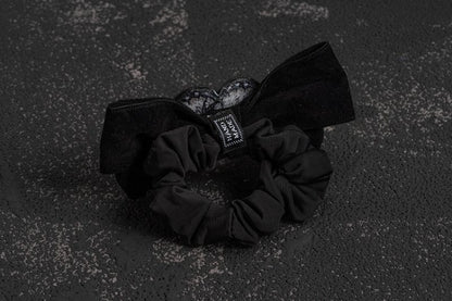 Embroidery Butterfly Black Scrunchie