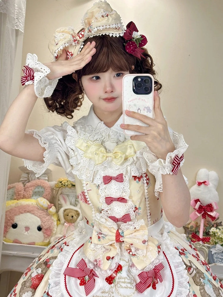 Butterfly Appliques Embellished Peter Pan Collar White Lolita Blouse