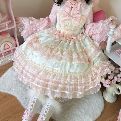 Green Bead Chain Bows Decorated Hanayome Lolita Princess Dress