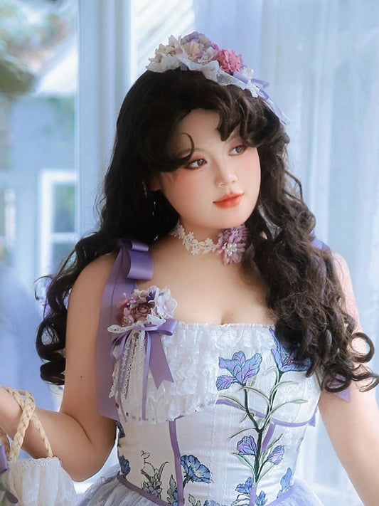 Purple Bowknot Floral Brooch