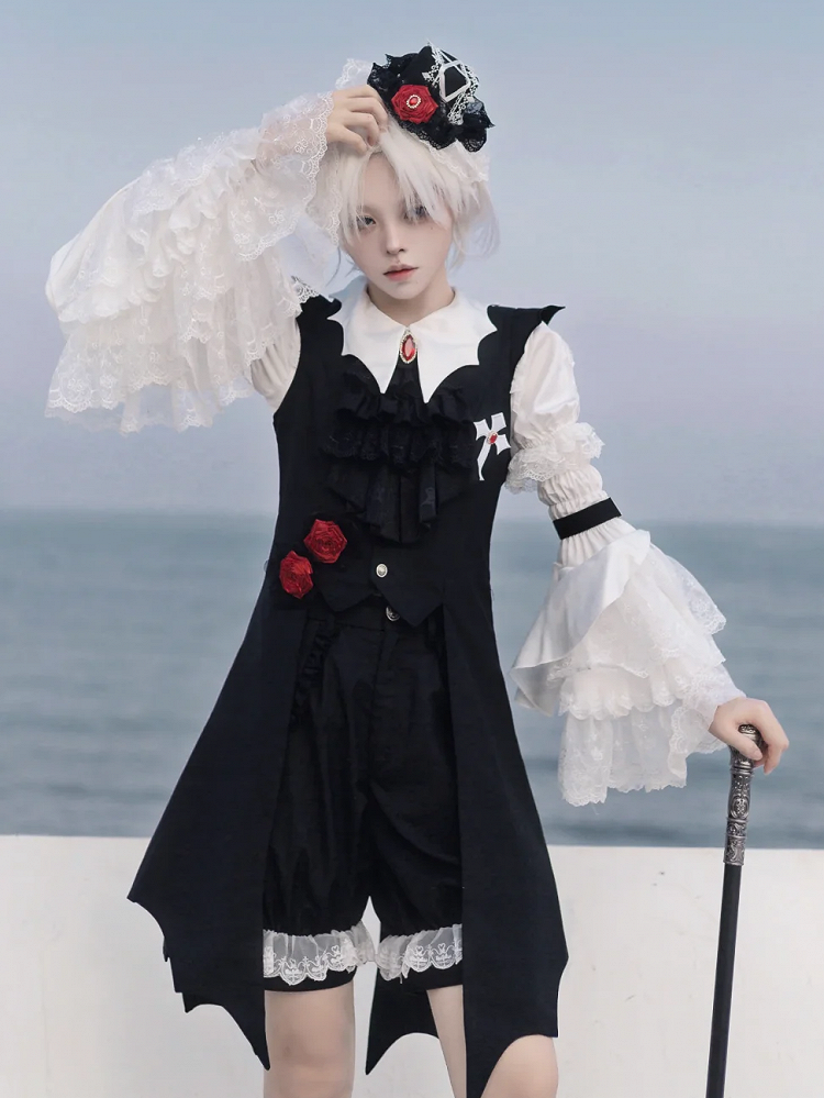 Red Rose Black Gothic Lolita Mini Hat