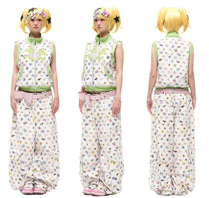 Pink/Black Big Bow Stud Details Rhinestones Embellished Waist Belt