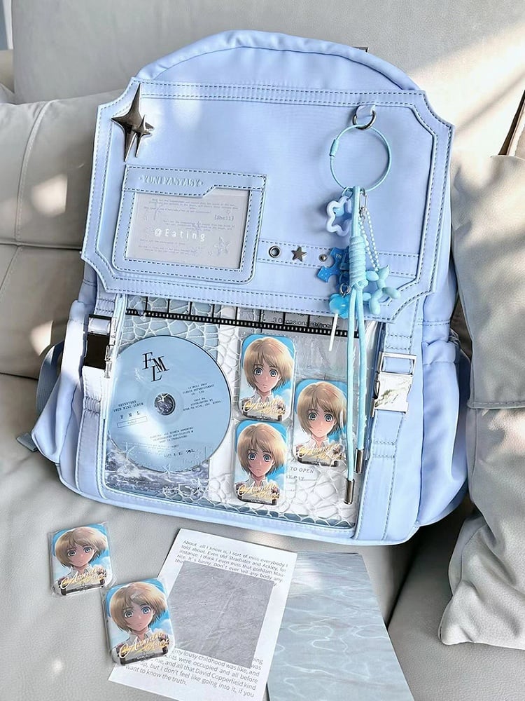 Light Blue Stars Large Capacity Ita Backpack