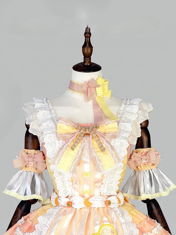 Stripes and Plaid Pattern Bowknot Choker