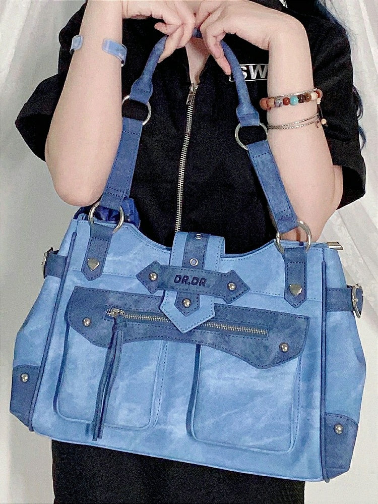 Sky Blue Motorcycle Ita Shoulder Bag