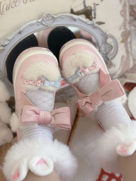 Pink Bow Accents Lolita Platforms