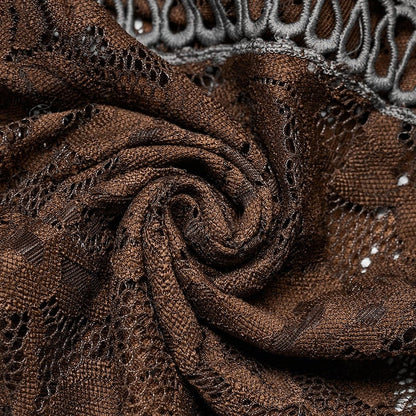 Clearance-Size L for Waist 77CM Coffee Goth Lace Trousers