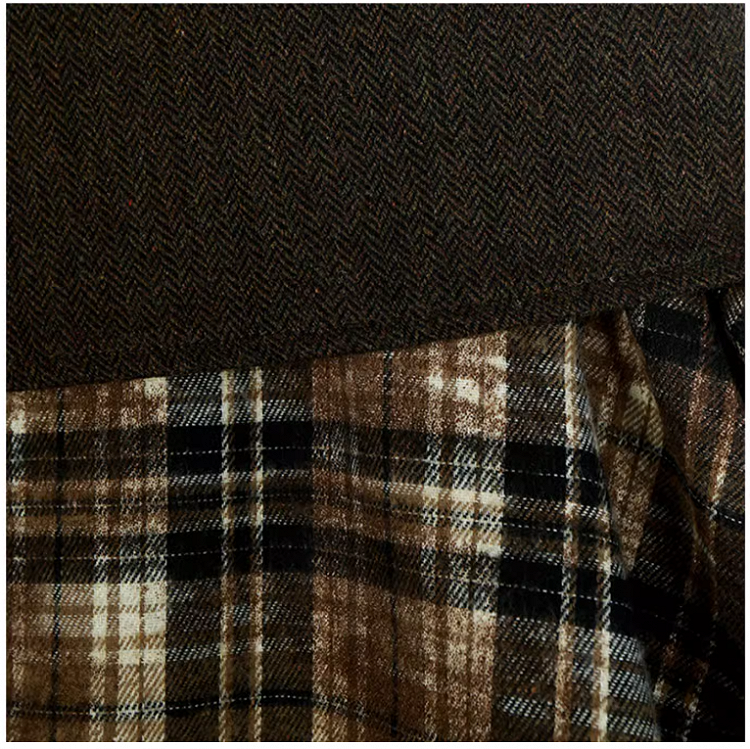 Wasteland Punk Coffee Plaid Handkerchief Skirt