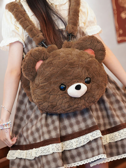 Brown Bear-shaped Plush Backpack