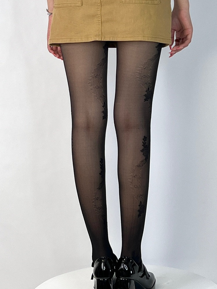 4 Color Options Rosette Pattern Tights