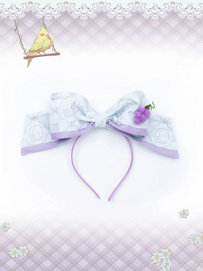 Purple Grape Decorated Blue Bowknot KC