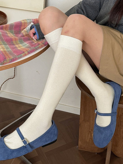 White/Milk White/Camel/Dark Coffee/Grey/Black Thicken Underknee Stockings