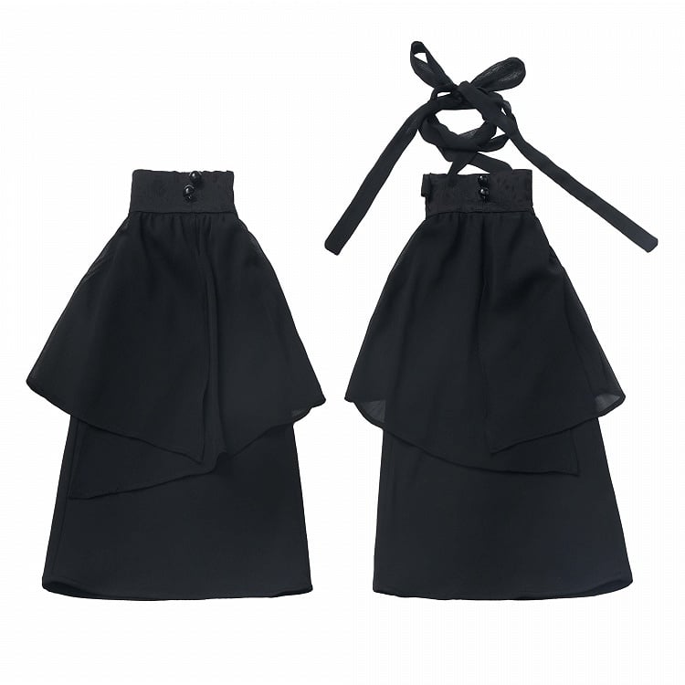 Black Leg Warmers With Tulle Overlay