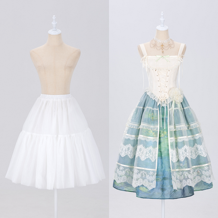 White 60cm Three Layers A-line Petticoat