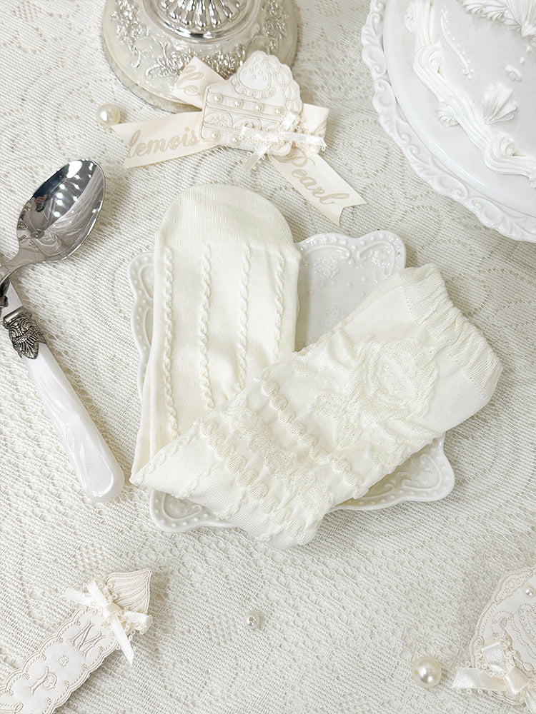 Creamy White Cotton Socks