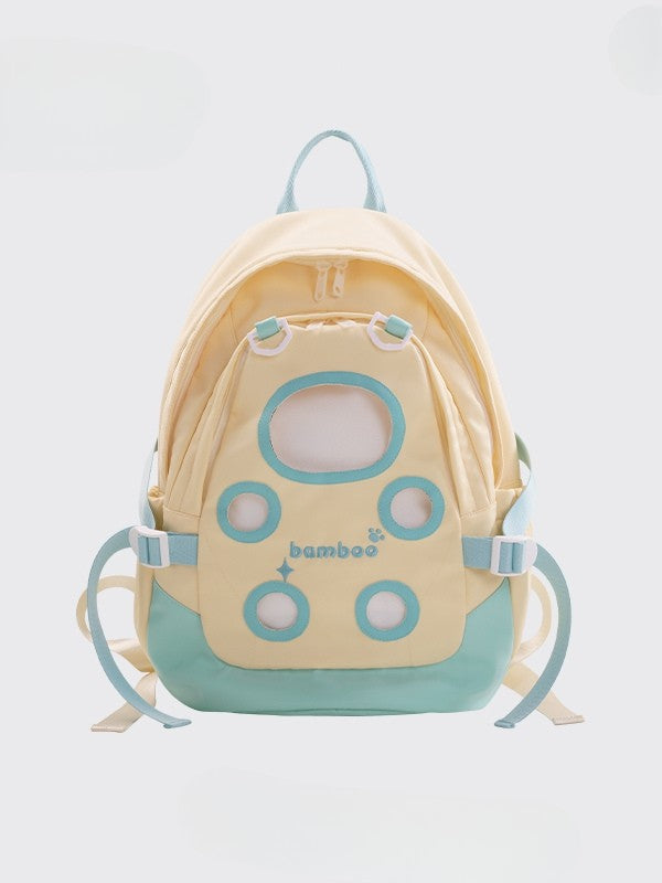 Yellow&Green Cut-out Design Backpack