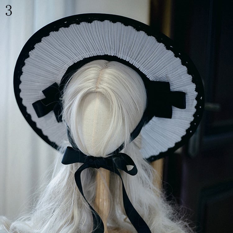 4 Options Black Gothic Lolita Hat