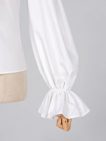 Ouji Fashion Clown Vibes White Shirt with Separate Collar and Polka Dot Bowtie