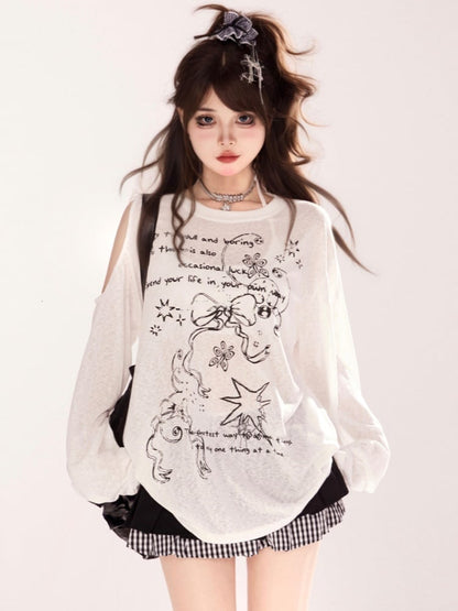 Black Plaid Hem Heart Buckle Mini Skirt