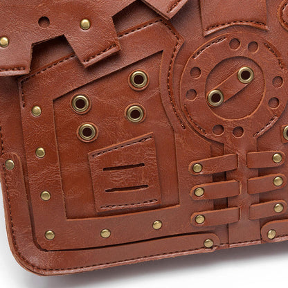 Steampunk Gears Backpack Dark Coffee / Ochre