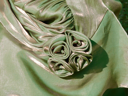 Green Floral Mermaid Skirt Flounce Hem Summer Cami Dress